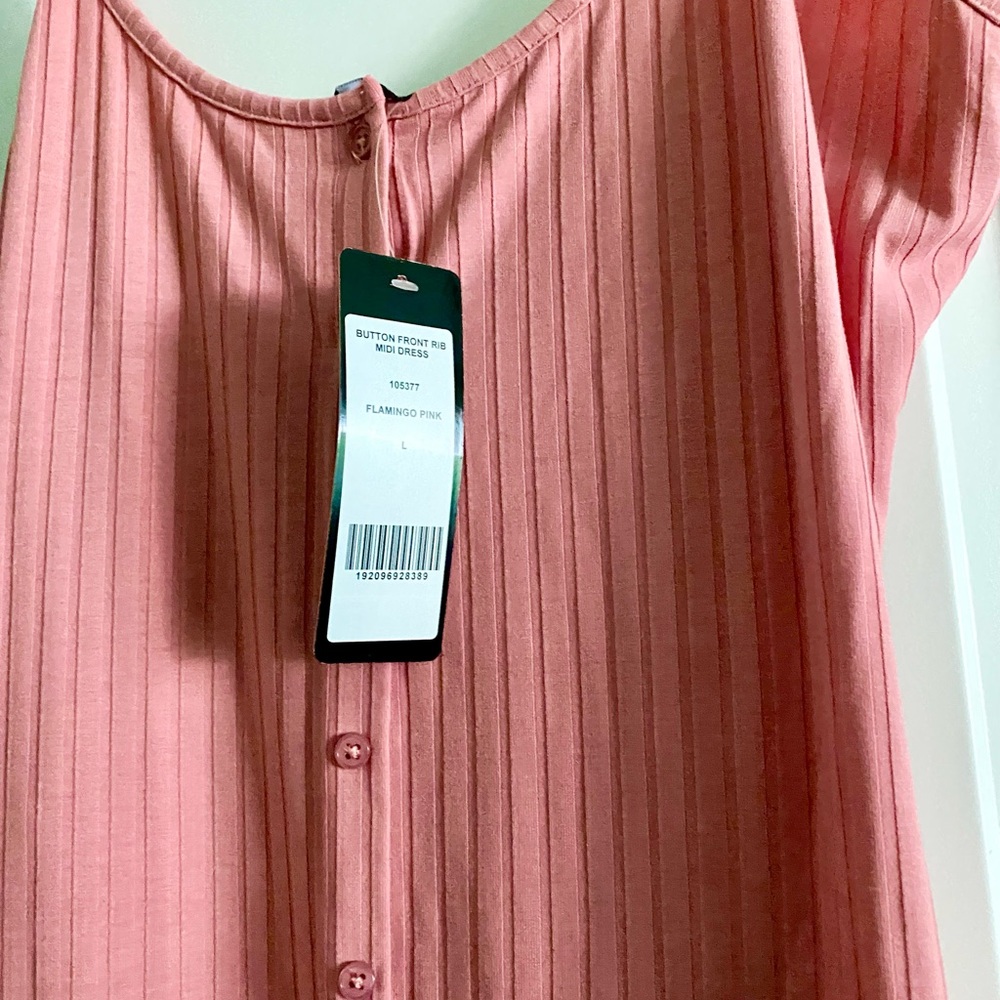 Bebe Button Front Rib Midi Dress - Picture 5 of 5